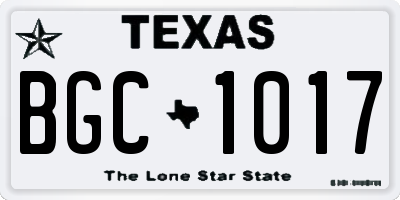 TX license plate BGC1017