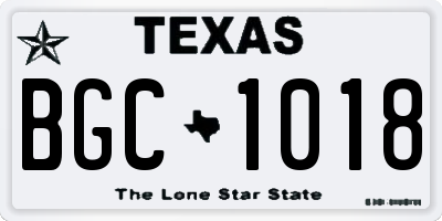 TX license plate BGC1018