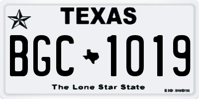 TX license plate BGC1019