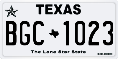 TX license plate BGC1023