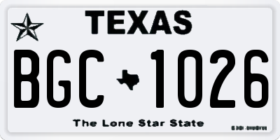 TX license plate BGC1026