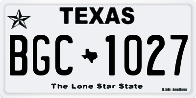 TX license plate BGC1027
