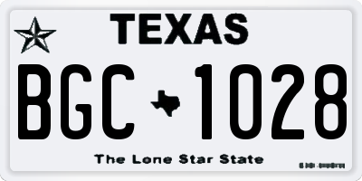 TX license plate BGC1028