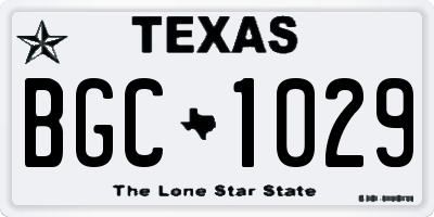 TX license plate BGC1029