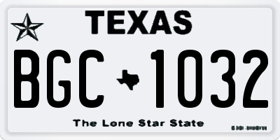 TX license plate BGC1032