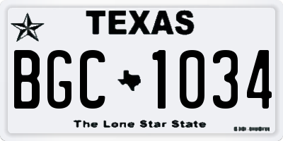 TX license plate BGC1034