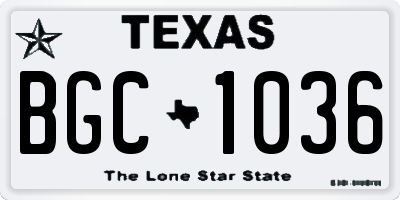 TX license plate BGC1036