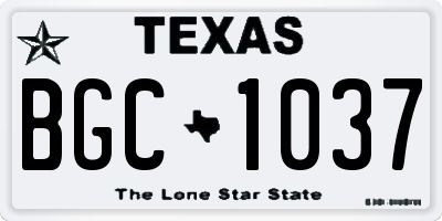 TX license plate BGC1037