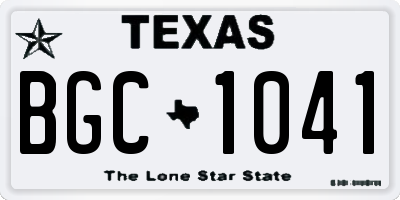 TX license plate BGC1041