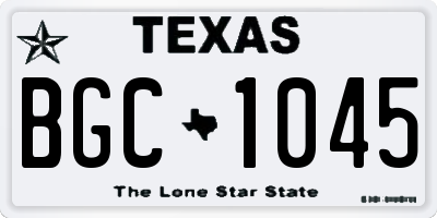 TX license plate BGC1045