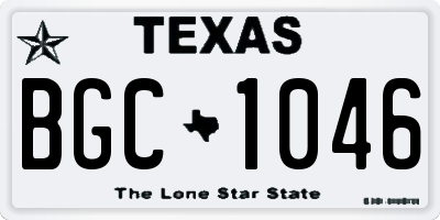 TX license plate BGC1046