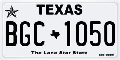 TX license plate BGC1050