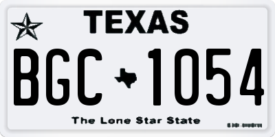 TX license plate BGC1054