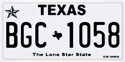 TX license plate BGC1058