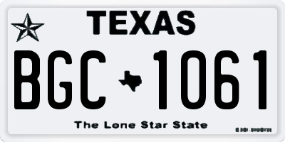 TX license plate BGC1061