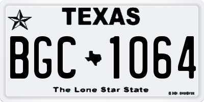 TX license plate BGC1064