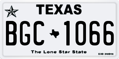 TX license plate BGC1066