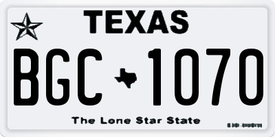 TX license plate BGC1070