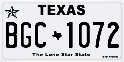 TX license plate BGC1072