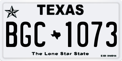 TX license plate BGC1073