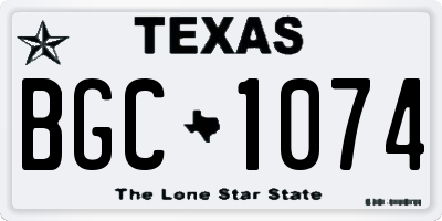 TX license plate BGC1074