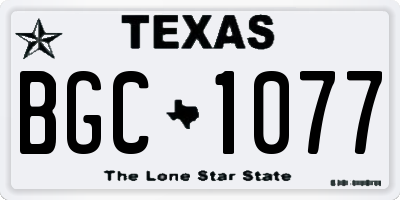 TX license plate BGC1077