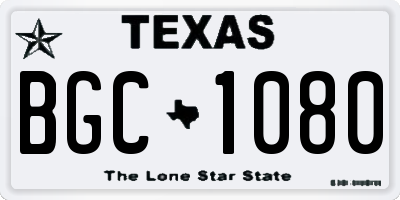 TX license plate BGC1080