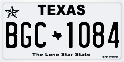 TX license plate BGC1084