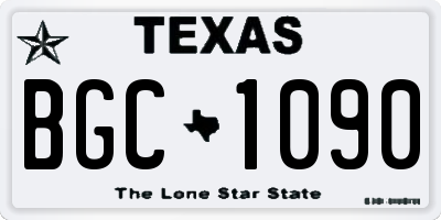 TX license plate BGC1090
