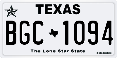 TX license plate BGC1094