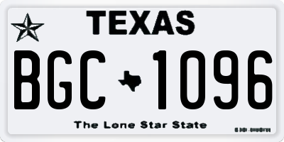 TX license plate BGC1096