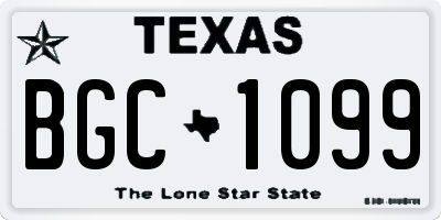 TX license plate BGC1099