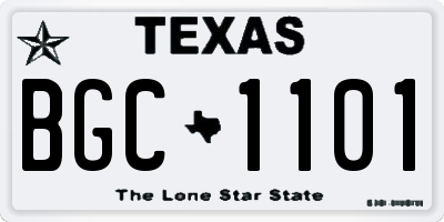 TX license plate BGC1101
