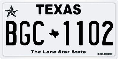 TX license plate BGC1102