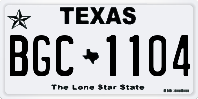 TX license plate BGC1104