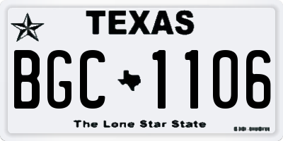 TX license plate BGC1106