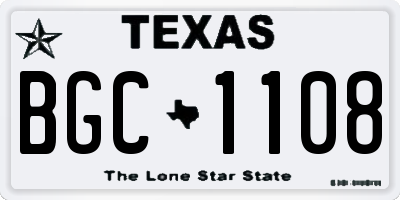 TX license plate BGC1108