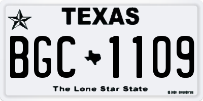 TX license plate BGC1109
