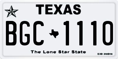 TX license plate BGC1110