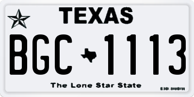 TX license plate BGC1113