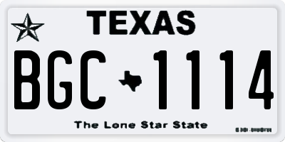 TX license plate BGC1114