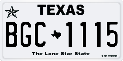 TX license plate BGC1115