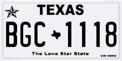 TX license plate BGC1118