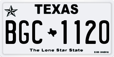TX license plate BGC1120