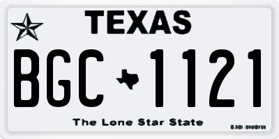 TX license plate BGC1121