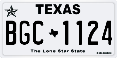 TX license plate BGC1124