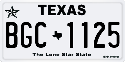 TX license plate BGC1125
