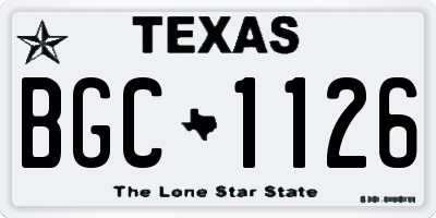 TX license plate BGC1126