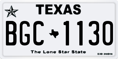 TX license plate BGC1130