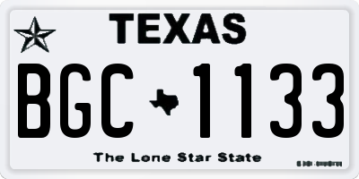 TX license plate BGC1133